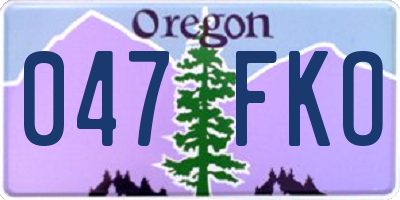 OR license plate 047FKO