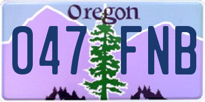 OR license plate 047FNB