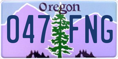OR license plate 047FNG