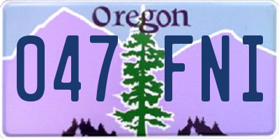 OR license plate 047FNI