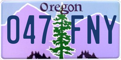 OR license plate 047FNY