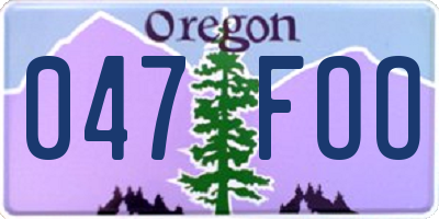 OR license plate 047FOO
