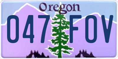 OR license plate 047FOV