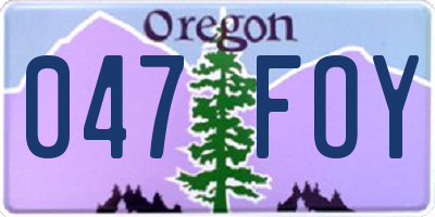 OR license plate 047FOY