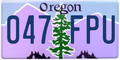 OR license plate 047FPU