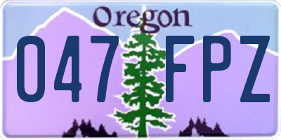 OR license plate 047FPZ