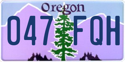 OR license plate 047FQH