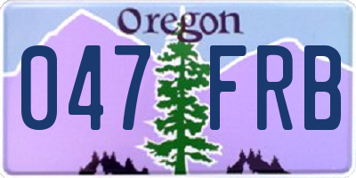 OR license plate 047FRB