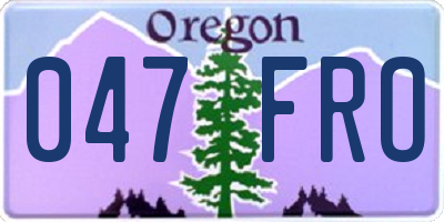 OR license plate 047FRO