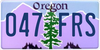 OR license plate 047FRS