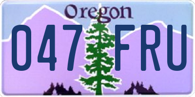 OR license plate 047FRU