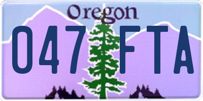 OR license plate 047FTA