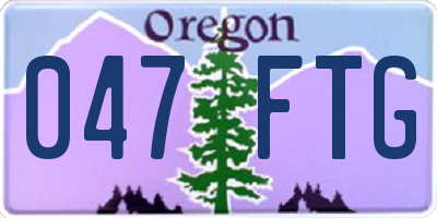 OR license plate 047FTG