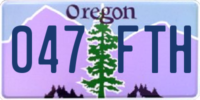 OR license plate 047FTH