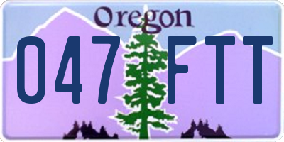 OR license plate 047FTT