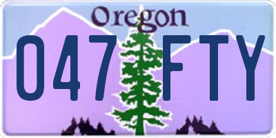 OR license plate 047FTY