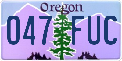 OR license plate 047FUC