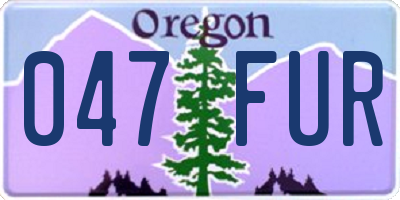 OR license plate 047FUR