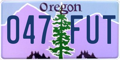 OR license plate 047FUT