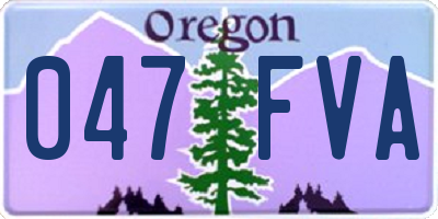 OR license plate 047FVA
