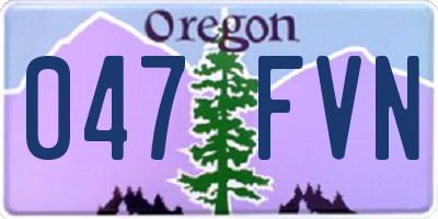 OR license plate 047FVN