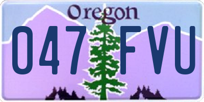 OR license plate 047FVU
