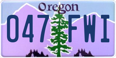 OR license plate 047FWI