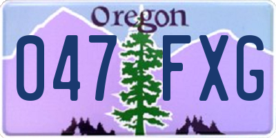 OR license plate 047FXG