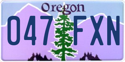OR license plate 047FXN