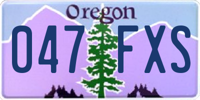 OR license plate 047FXS