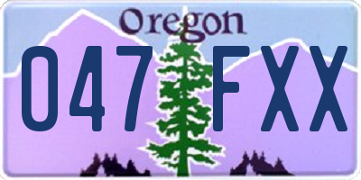 OR license plate 047FXX