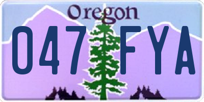 OR license plate 047FYA