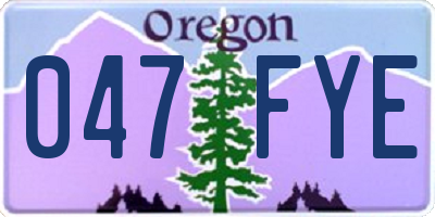 OR license plate 047FYE