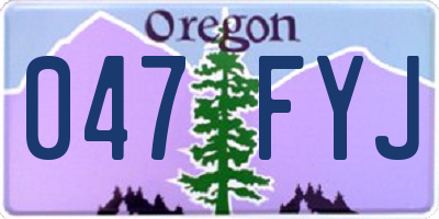 OR license plate 047FYJ