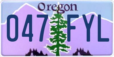 OR license plate 047FYL