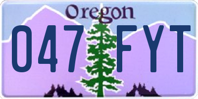OR license plate 047FYT