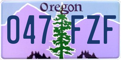 OR license plate 047FZF