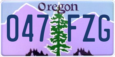 OR license plate 047FZG