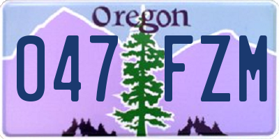 OR license plate 047FZM