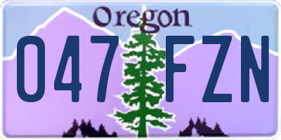 OR license plate 047FZN