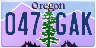 OR license plate 047GAK