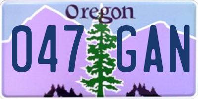 OR license plate 047GAN