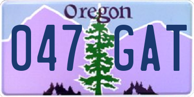 OR license plate 047GAT