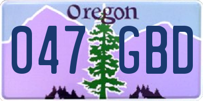 OR license plate 047GBD