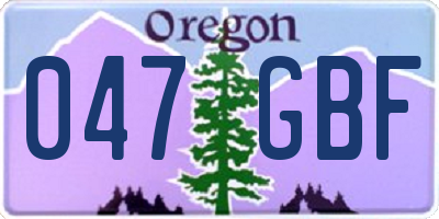 OR license plate 047GBF