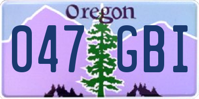 OR license plate 047GBI