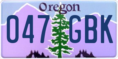 OR license plate 047GBK