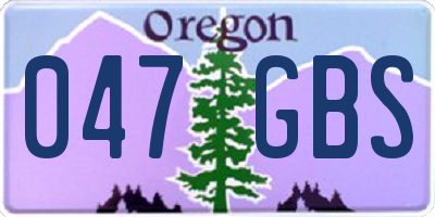 OR license plate 047GBS