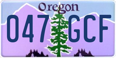 OR license plate 047GCF