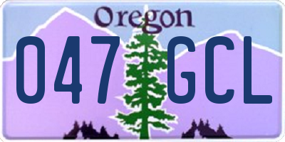 OR license plate 047GCL